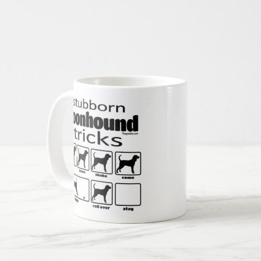 Stubborn Coonhound Tricks Kaffeetasse (Vorderseite Links)