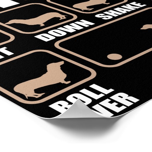 Stubborn Dackel Tricks Design Poster (Ecke)