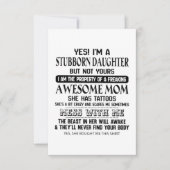 Stubborn Daughter Phantastisch Karte (Vorderseite)