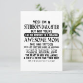 Stubborn Daughter Phantastisch Karte (Stehend Vorderseite)