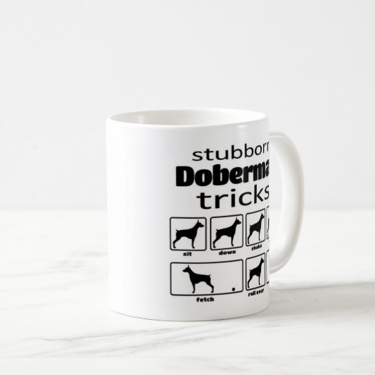 Stubborn Doberman Tricks Kaffeetasse (VorderseiteRechts)