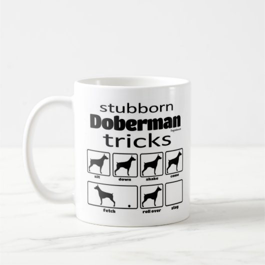 Stubborn Doberman Tricks Kaffeetasse (Links)