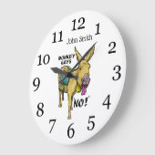 Stubborn donkey Funny mule Große Wanduhr (Winkel)