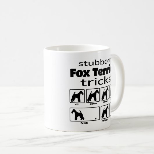 Stubborn Fox Terrier Tricks Kaffeetasse (VorderseiteRechts)