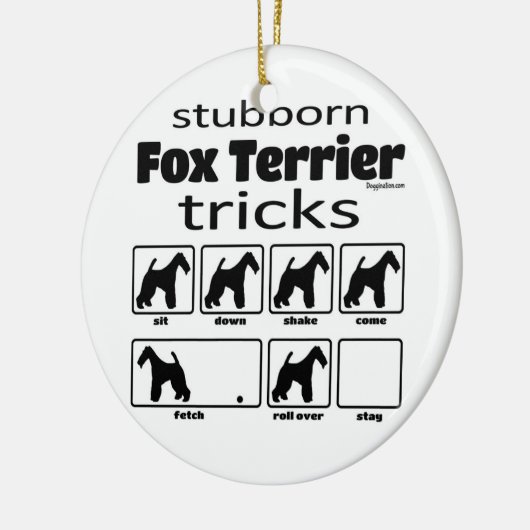 Stubborn Fox Terrier Tricks Keramik Ornament (Links)