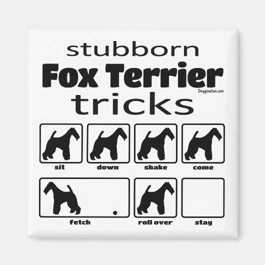 Stubborn Fox Terrier Tricks Magnet (Vorne)