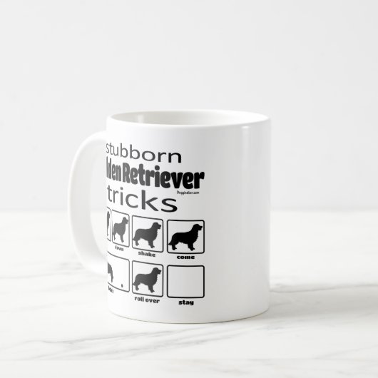 Stubborn Golden Retriever Tricks Kaffeetasse (Vorderseite Links)