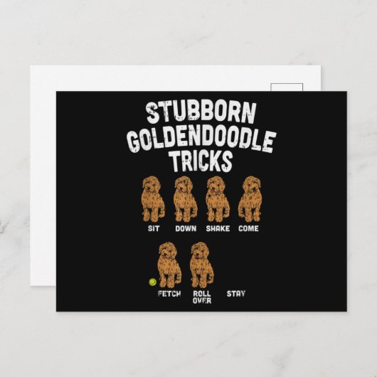 Stubborn Goldendoodle Tricks Funny Dog Trainer Mam Postkarte (Vorne/Hinten)
