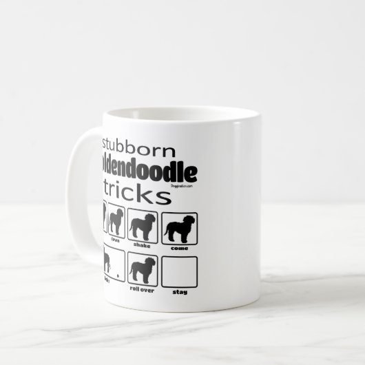 Stubborn Goldendoodle Tricks Kaffeetasse (Vorderseite Links)