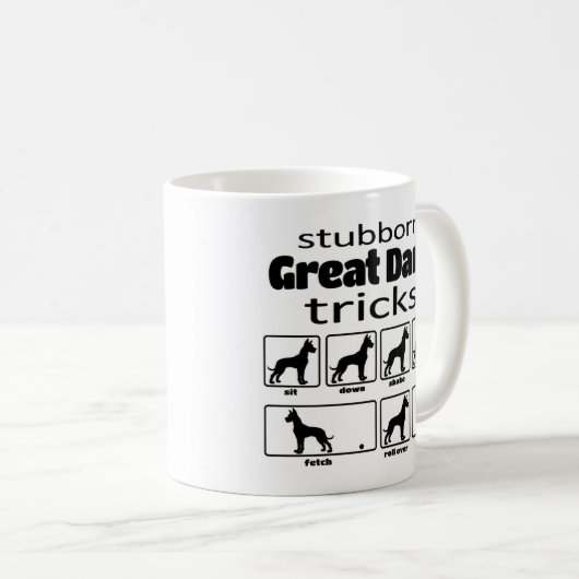Stubborn Great Dane Tricks Kaffeetasse (VorderseiteRechts)
