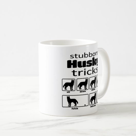Stubborn Husky Tricks Kaffeetasse (VorderseiteRechts)