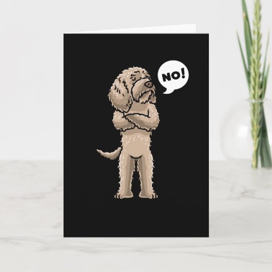 Stubborn Labradoodle Dog Karte (Vorderseite)