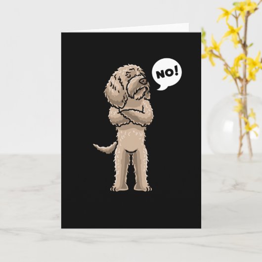 Stubborn Labradoodle Dog Karte (Gelbe Blume)