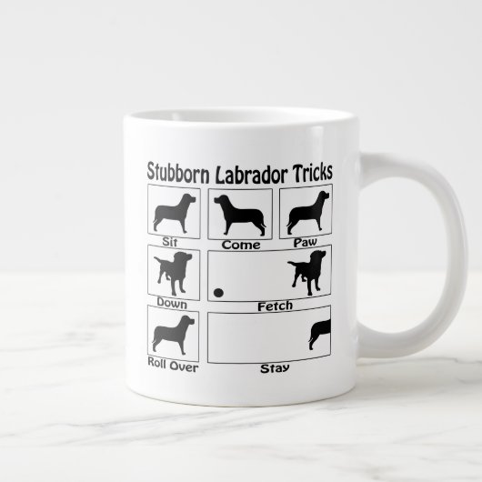Stubborn Labrador Retriever Dog Tricks Jumbo-Tasse (Rechts)