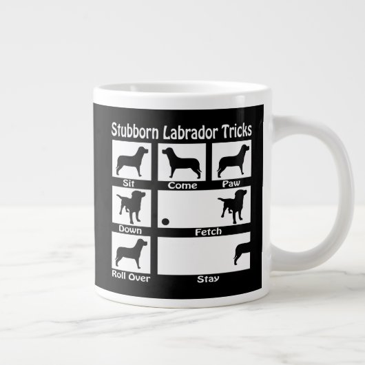 Stubborn Labrador Retriever Dog Tricks Jumbo-Tasse (Rechts)