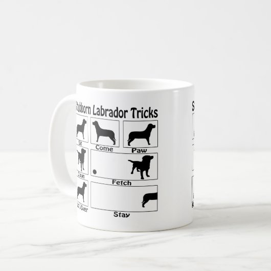 Stubborn Labrador Retriever Dog Tricks Kaffeetasse (Vorderseite Links)