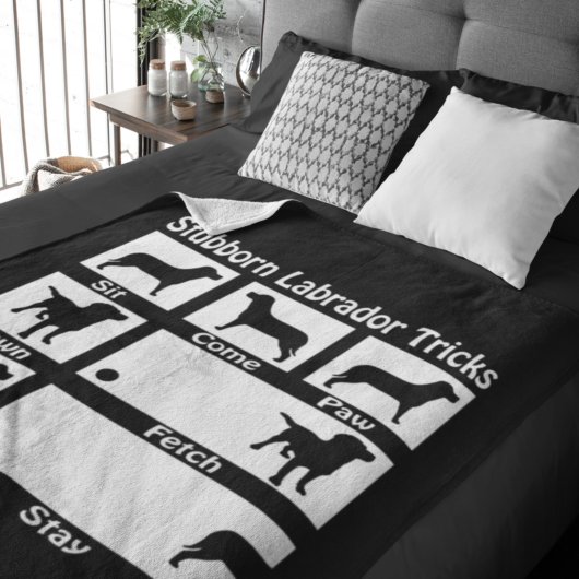 Stubborn Labrador Retriever Dog Tricks Spaß Fleecedecke