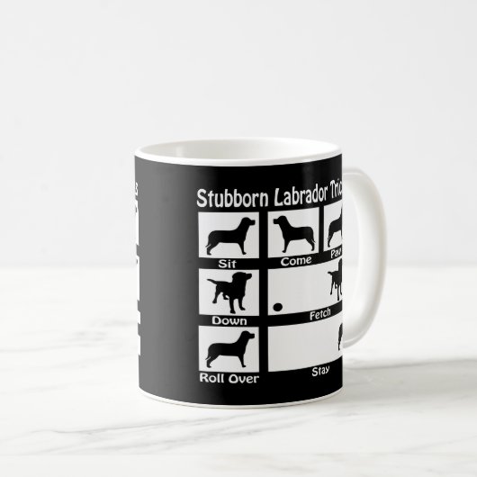 Stubborn Labrador Retriever Dog Tricks V2 Kaffeetasse (VorderseiteRechts)