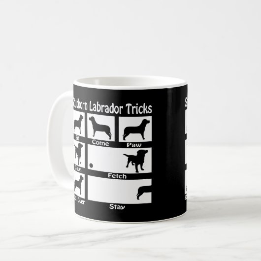 Stubborn Labrador Retriever Dog Tricks V2 Kaffeetasse (Vorderseite Links)