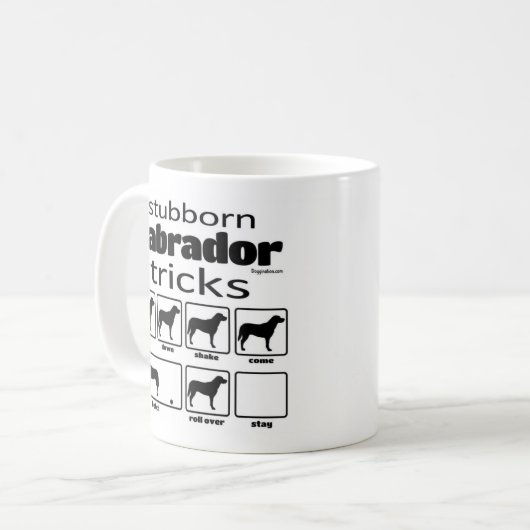 Stubborn Labrador Tricks Kaffeetasse (Vorderseite Links)