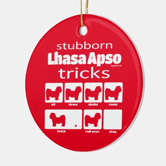 Stubborn Lhasa Apso Tricks Keramik Ornament (Links)