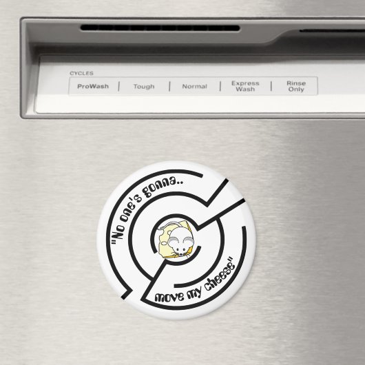 Stubborn Mouse Cheese Maze Funny Magnet (In Situ (Geschirrspüler))