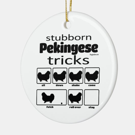 Stubborn Pekingese Tricks Keramik Ornament (Links)