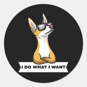 Stubborn Podenco dog Runder Aufkleber