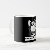 Stubborn Pomsky Dog Funny Kaffeetasse (Vorderseite Links)