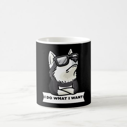 Stubborn Pomsky Dog Funny Kaffeetasse (Mittel)