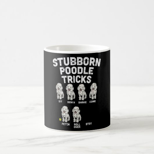 Stubborn Poodle Tricks Funny Dog Lover Eigentümer Kaffeetasse (Mittel)