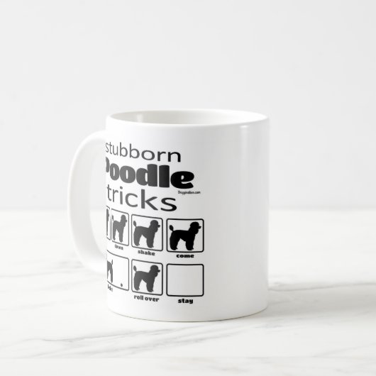 Stubborn Poodle Tricks Kaffeetasse (Vorderseite Links)