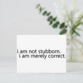 Stubborn Postkarte (Stehend Vorderseite)