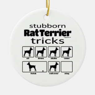 Stubborn Rat Terrier Tricks Keramik Ornament