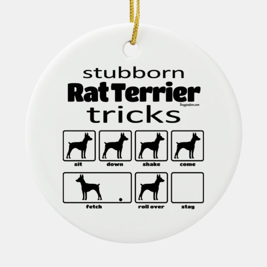 Stubborn Rat Terrier Tricks Keramik Ornament (Vorne)