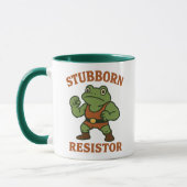 Stubborn Resistor - Motivational Frog Gym Tee Tasse (Links)