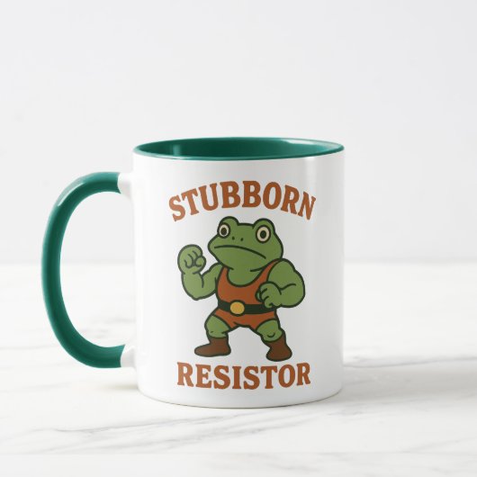 Stubborn Resistor - Motivational Frog Gym Tee Tasse (Links)