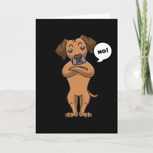 Stubborn Rhodesian Ridgeback dog funny Karte (Vorderseite)