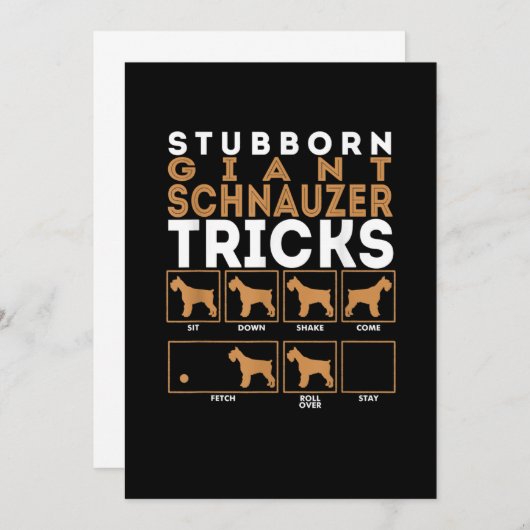 Stubborn Riesenschnauzer Dog Tricks Graphic Ankündigung (Vorne/Hinten)