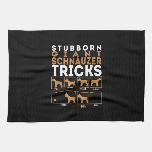 Stubborn Riesenschnauzer Dog Tricks Graphic Geschirrtuch (Horizontal)