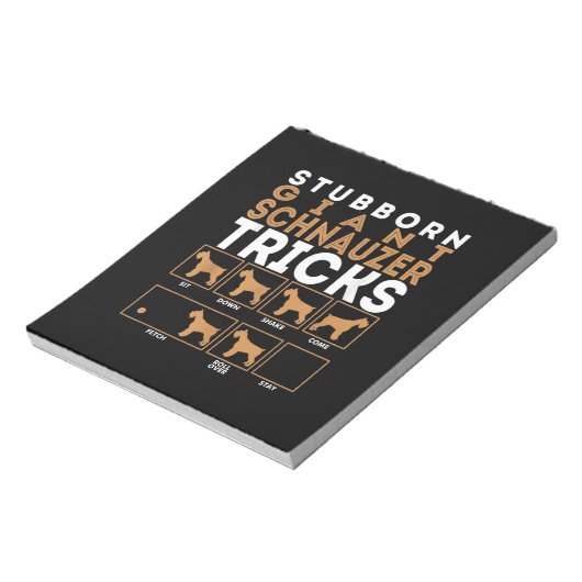 Stubborn Riesenschnauzer Dog Tricks Graphic Notizblock (Rotiert)