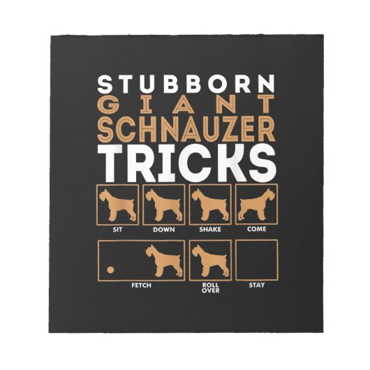 Stubborn Riesenschnauzer Dog Tricks Graphic Notizblock (Vorderseite)