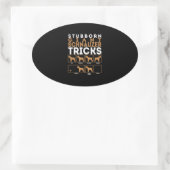 Stubborn Riesenschnauzer Dog Tricks Graphic Ovaler Aufkleber (Tasche)