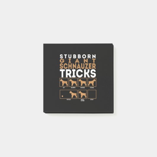 Stubborn Riesenschnauzer Dog Tricks Graphic Post-it Klebezettel (Vorderseite)