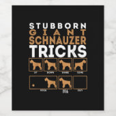 Stubborn Riesenschnauzer Dog Tricks Graphic Weinetikett (Einzelnes Label)