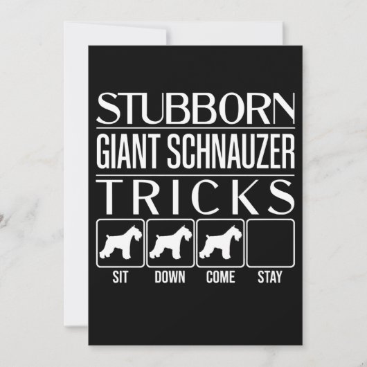 Stubborn, Riesenschnauzer, Funny Giant Schna Ankündigung (Vorderseite)