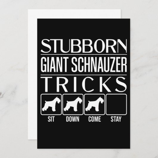 Stubborn, Riesenschnauzer, Funny Giant Schna Ankündigung (Vorne/Hinten)