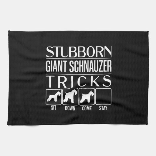 Stubborn, Riesenschnauzer, Funny Giant Schna Geschirrtuch (Horizontal)