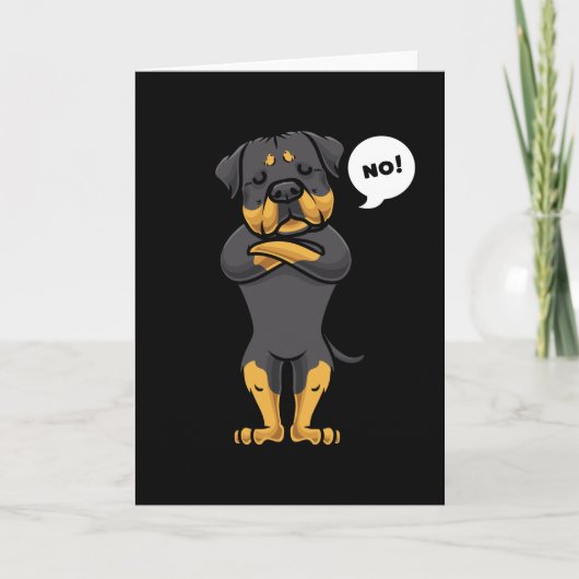 Stubborn Rottweiler Dog Karte (Vorderseite)