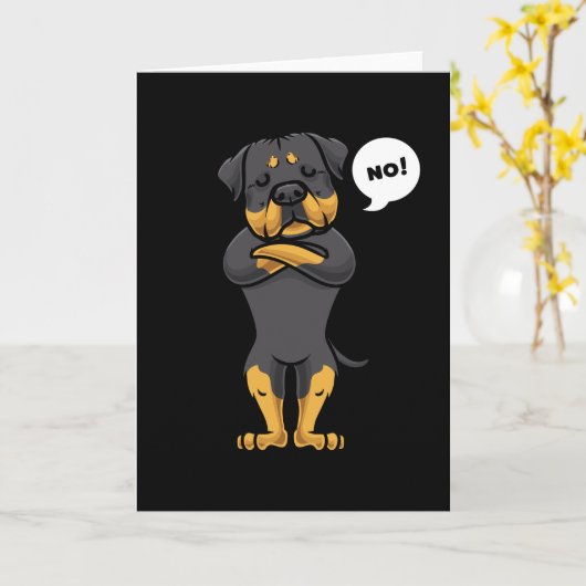 Stubborn Rottweiler Dog Karte (Gelbe Blume)